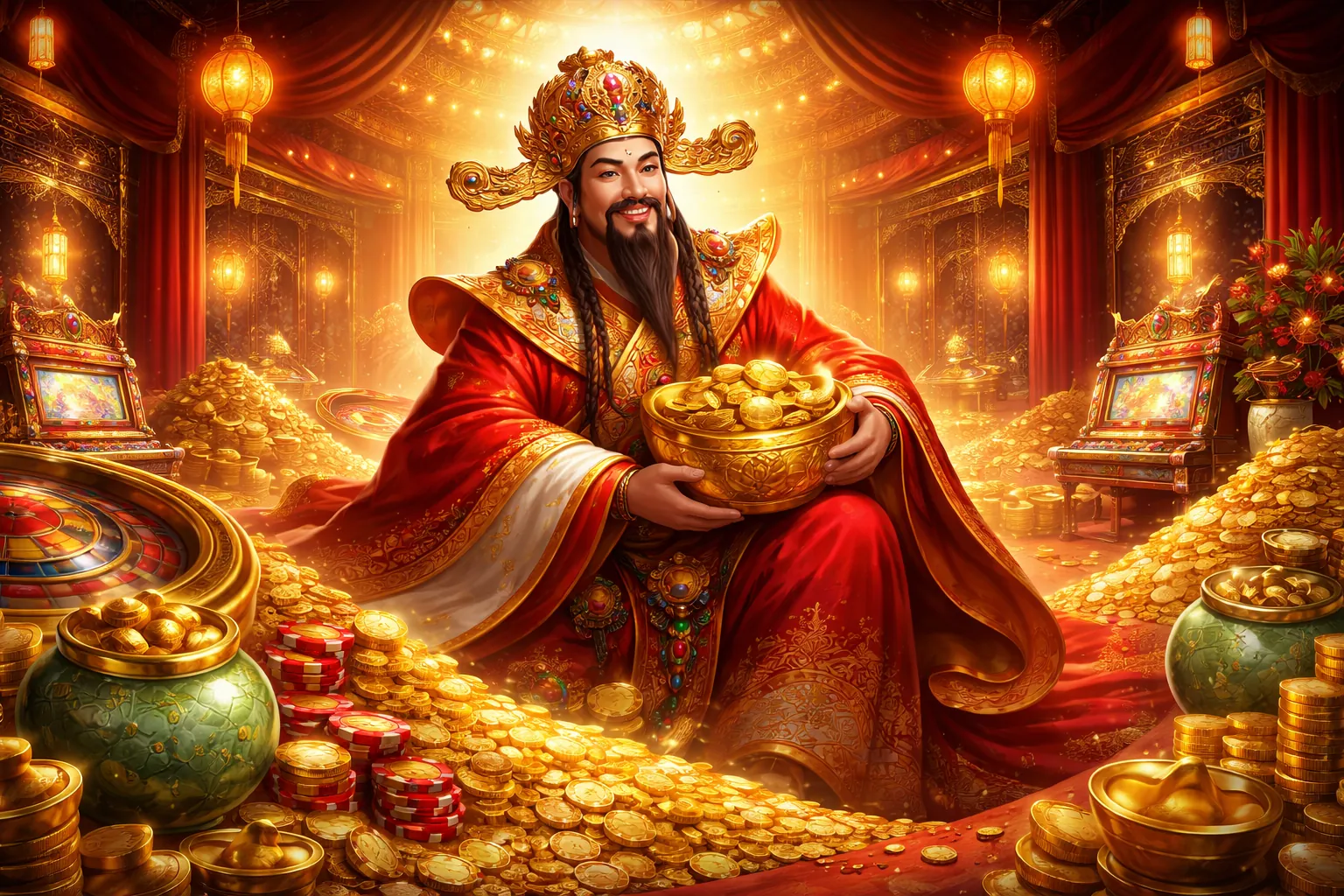 Hình ảnh chính k9cc nổ hũ Slots với biểu tượng tiền vàng và chiến thắng